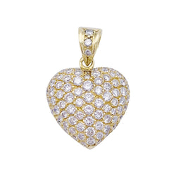 Pendentif Coeur or jaune et diamants - Castafiore