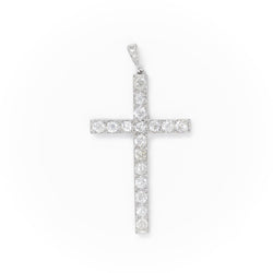 Pendentif croix en platine et diamants - Castafiore