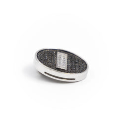 Pendentif en or blanc et diamants blancs et noirs - Castafiore