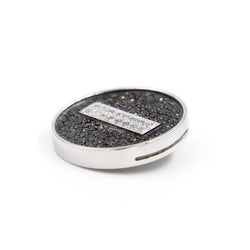 Pendentif en or blanc et diamants blancs et noirs - Castafiore