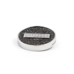 Pendentif en or blanc et diamants blancs et noirs - Castafiore