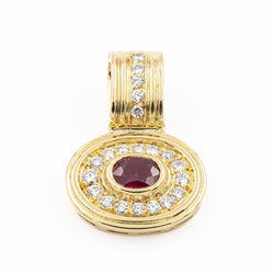 Pendentif en or jaune, diamants et rubis - Castafiore
