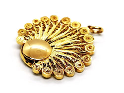 Pendentif paon en or jaune et diamant - Castafiore