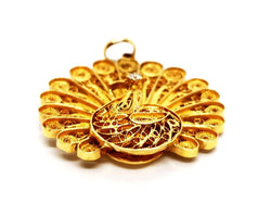 Pendentif paon en or jaune et diamant - Castafiore