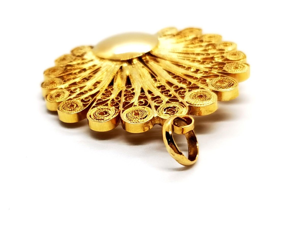 Pendentif paon en or jaune et diamant - Castafiore