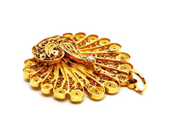 Pendentif paon en or jaune et diamant - Castafiore