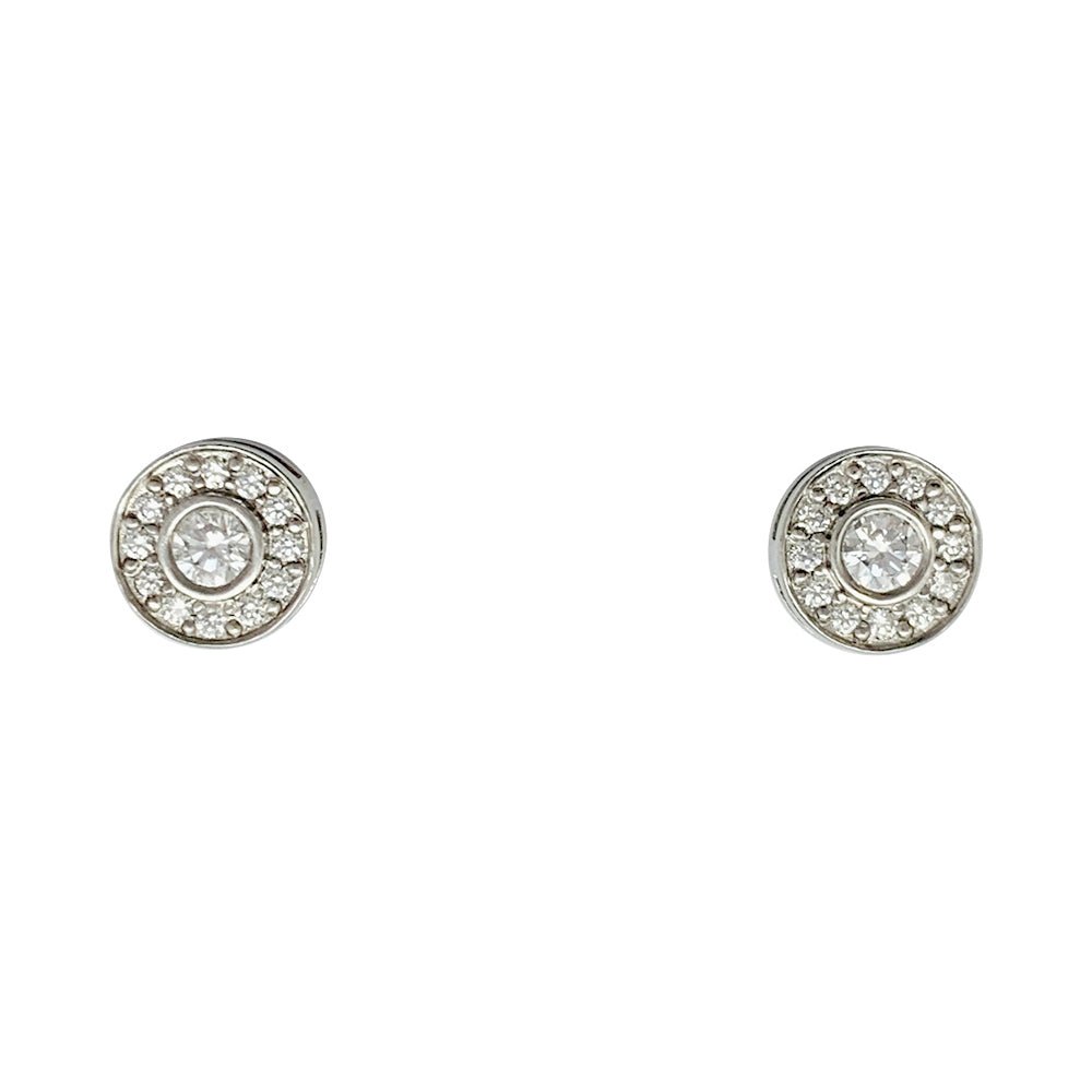 Puces Tiffany & Co., "Mini Circlet", platine et diamants - Castafiore