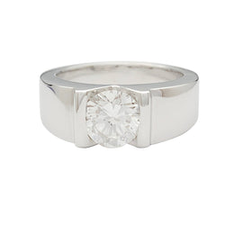 Solitaire en or blanc, diamant 1,14 carats - Castafiore