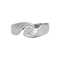 Solitaire or blanc serti d'un diamant - Castafiore