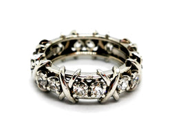 TIFFANY & CO. Bague Alliance Sixteen Stone Platine Diamant - Castafiore