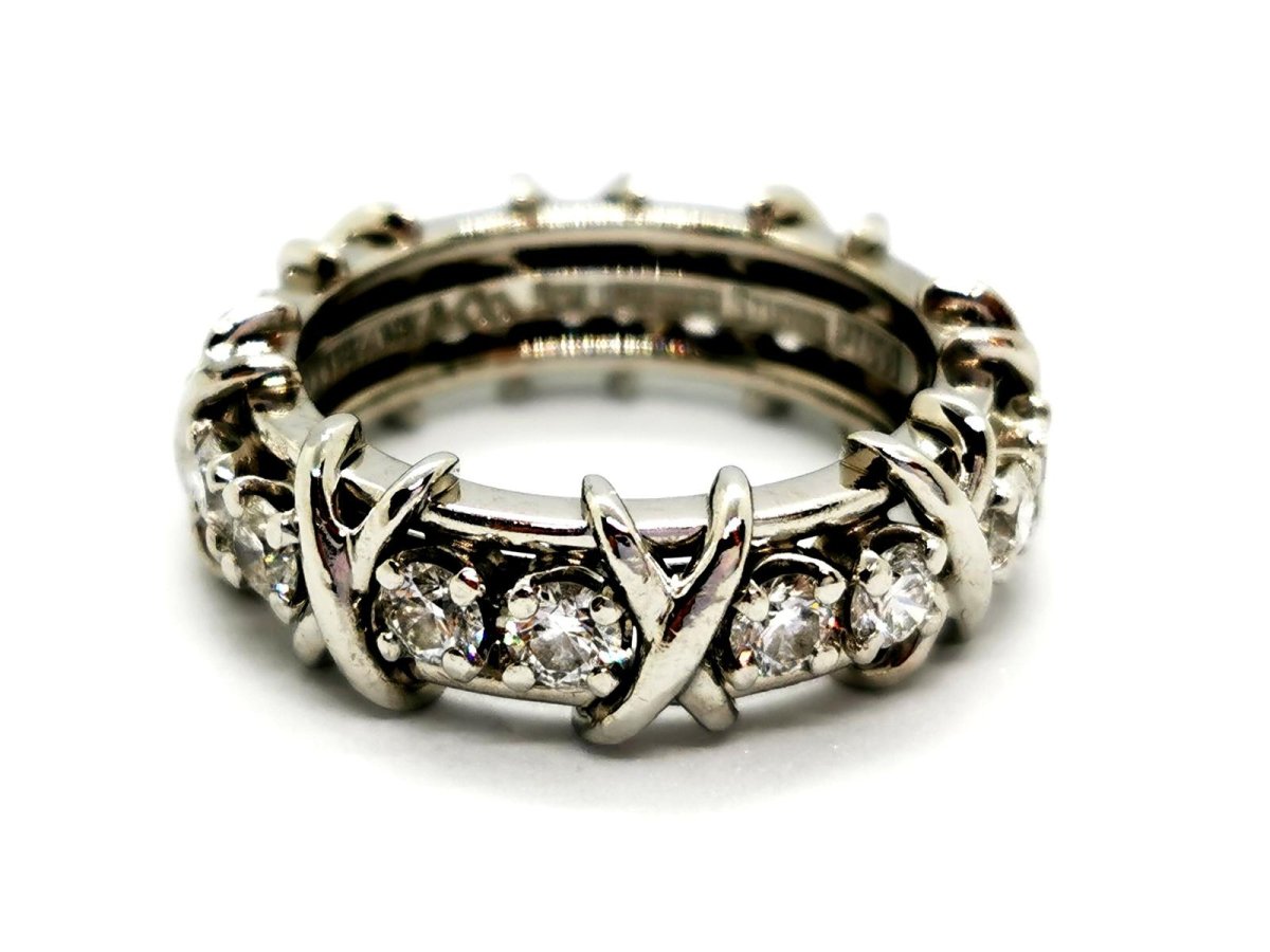 TIFFANY & CO. Bague Alliance Sixteen Stone Platine Diamant - Castafiore